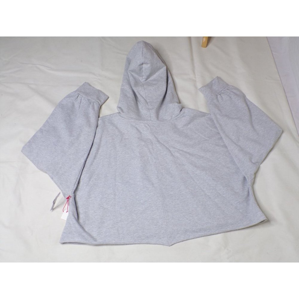 🆕 OPEN EDIT NORDSTROM Gray Hoodie Crop Sweatshirt Large - Picture 4 of 4